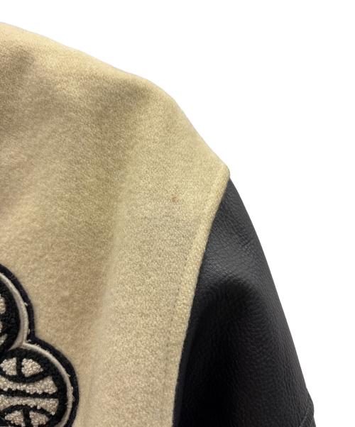 HOT SCOOP（ホットスクープ）HOT SCOOP (ホットスクープ) レザー切替スタジャン ベージュ×ブラック サイズ:Freeの古着・服飾アイテム