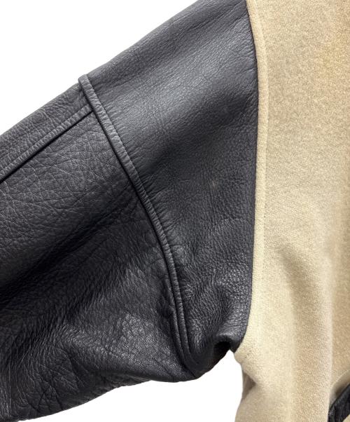 HOT SCOOP（ホットスクープ）HOT SCOOP (ホットスクープ) レザー切替スタジャン ベージュ×ブラック サイズ:Freeの古着・服飾アイテム