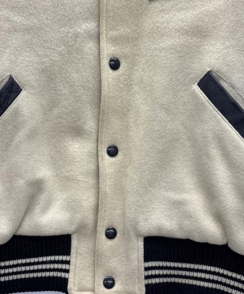 HOT SCOOP（ホットスクープ）HOT SCOOP (ホットスクープ) レザー切替スタジャン ベージュ×ブラック サイズ:Freeの古着・服飾アイテム