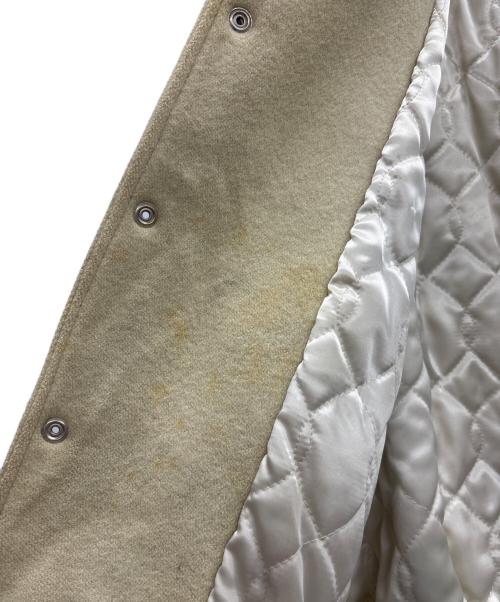 HOT SCOOP（ホットスクープ）HOT SCOOP (ホットスクープ) レザー切替スタジャン ベージュ×ブラック サイズ:Freeの古着・服飾アイテム