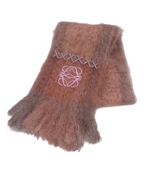 LOEWE（ロエベ）LOEWE (ロエベ) アナグラムモヘア混マフラー ピンクの古着・服飾アイテム