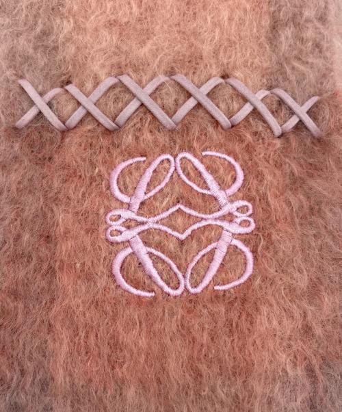 LOEWE（ロエベ）LOEWE (ロエベ) アナグラムモヘア混マフラー ピンクの古着・服飾アイテム