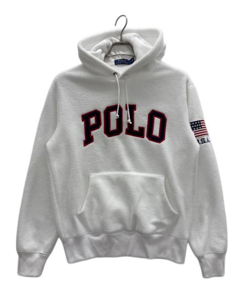 POLO RALPH LAUREN（ポロ・ラルフローレン）POLO RALPH LAUREN (ポロ・ラルフローレン) フリースパーカー ホワイト サイズ:Sの古着・服飾アイテム