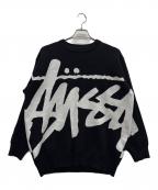 stussyステューシー）の古着「ロゴセーター」｜ブラック