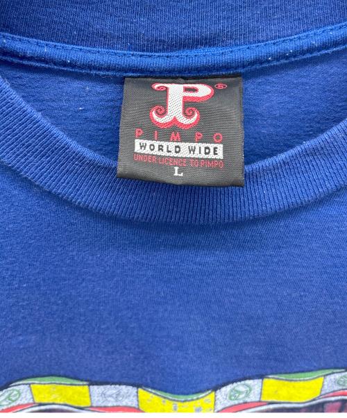 PIMPO WORLD WIDE（-）PIMPO WORLD WIDE (-) Tシャツ ブルー サイズ:Lの古着・服飾アイテム