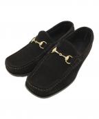 GUCCIグッチ）の古着「ホースビットスクエアトアウェードゥローファー」｜ブラウン