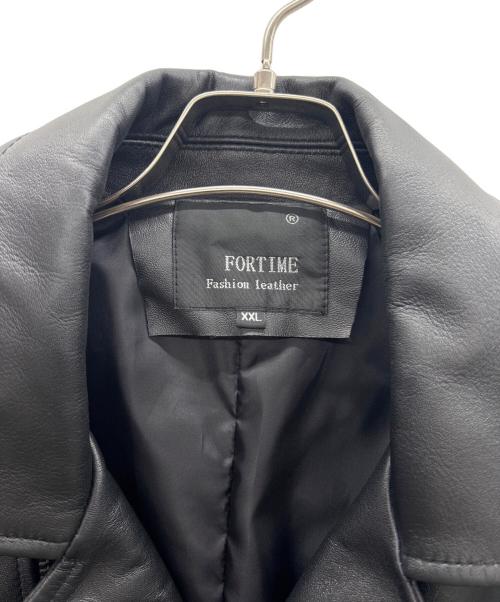 FORTIME（フォータイム）FORTIME (フォータイム) ライダースジャケット ブラック サイズ:XXLの古着・服飾アイテム