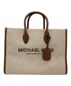 MICHAEL KORSマイケル・コース）の古着「キャンバストートバッグ」｜アイボリー×ブラウン