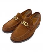 Salvatore Ferragamoサルヴァトーレ フェラガモ）の古着「ガンチーニスエードローファー」｜ブラウン