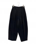 HARVESTYハーベスティー）の古着「ワイドエッグクロップドパンツ」｜ブラック
