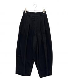 HARVESTY（ハーベスティー）の古着「ワイドエッグクロップドパンツ」｜ブラック