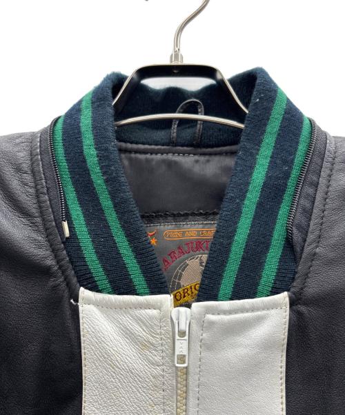 HARAJUKU MOTHER（ハラジュクマザー）HARAJUKU MOTHER (ハラジュクマザー) レザージャケット ブラック×ホワイト サイズ:Mの古着・服飾アイテム