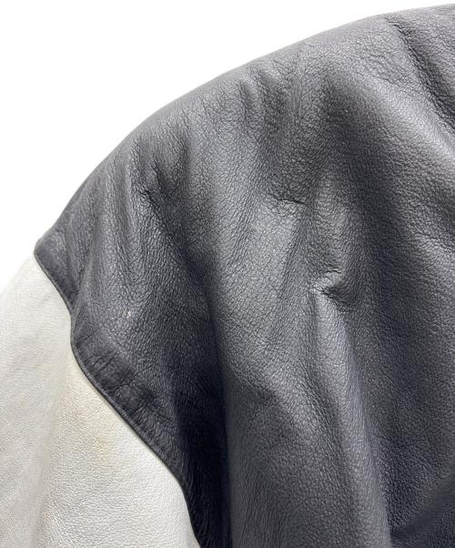 HARAJUKU MOTHER（ハラジュクマザー）HARAJUKU MOTHER (ハラジュクマザー) レザージャケット ブラック×ホワイト サイズ:Mの古着・服飾アイテム