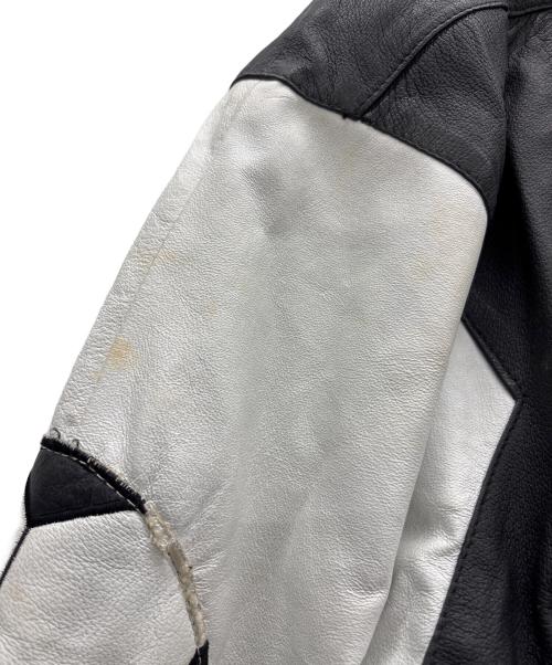 HARAJUKU MOTHER（ハラジュクマザー）HARAJUKU MOTHER (ハラジュクマザー) レザージャケット ブラック×ホワイト サイズ:Mの古着・服飾アイテム