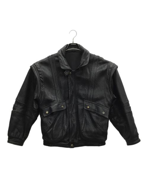 NOBLAND（ノーブランド）NOBLAND (ノーブランド) レザージャケット ブラック サイズ:Mの古着・服飾アイテム