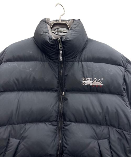 FIRST DOWN（ファーストダウン）FIRST DOWN (ファーストダウン) リバーシブルダウンジャケット グレー×ブラック サイズ:LLの古着・服飾アイテム
