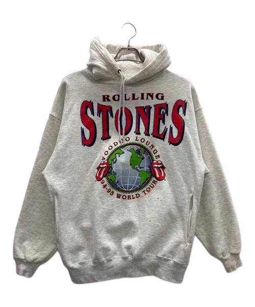 JERZEES（ジャージーズ）JERZEES (ジャージーズ) ROLLING STONES (ローリングストーンズ) プルオーバーパーカー ホワイト サイズ:XLの古着・服飾アイテム