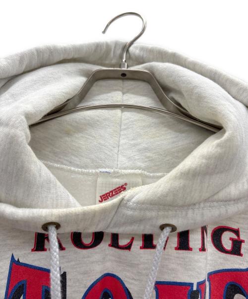 JERZEES（ジャージーズ）JERZEES (ジャージーズ) ROLLING STONES (ローリングストーンズ) プルオーバーパーカー ホワイト サイズ:XLの古着・服飾アイテム