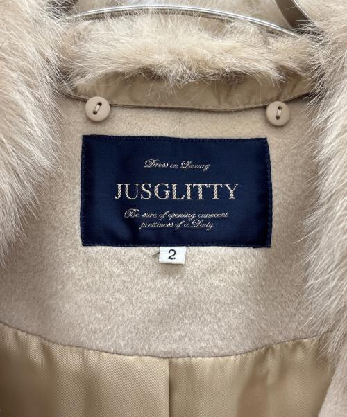 JUSGLITTY（ジャスグリッティー）JUSGLITTY (ジャスグリッティー) ウールコート ベージュ サイズ:2の古着・服飾アイテム