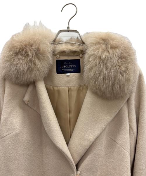JUSGLITTY（ジャスグリッティー）JUSGLITTY (ジャスグリッティー) ウールコート ベージュ サイズ:2の古着・服飾アイテム