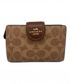 COACHコーチ）の古着「2つ折り財布」｜ベージュ×ブラウン