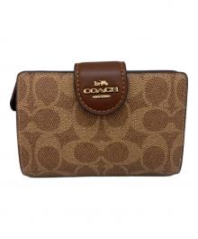 COACH（コーチ）の古着「2つ折り財布」｜ベージュ×ブラウン