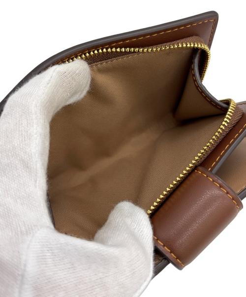 COACH（コーチ）COACH (コーチ) 2つ折り財布 ベージュ×ブラウンの古着・服飾アイテム