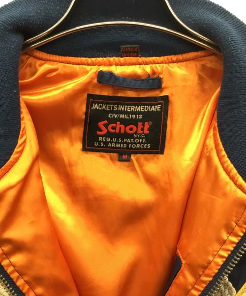 Schott（ショット）Schott (ショット) MA-1 ミシシッピ フライトジャケット ネイビー×オレンジ サイズ:Mの古着・服飾アイテム