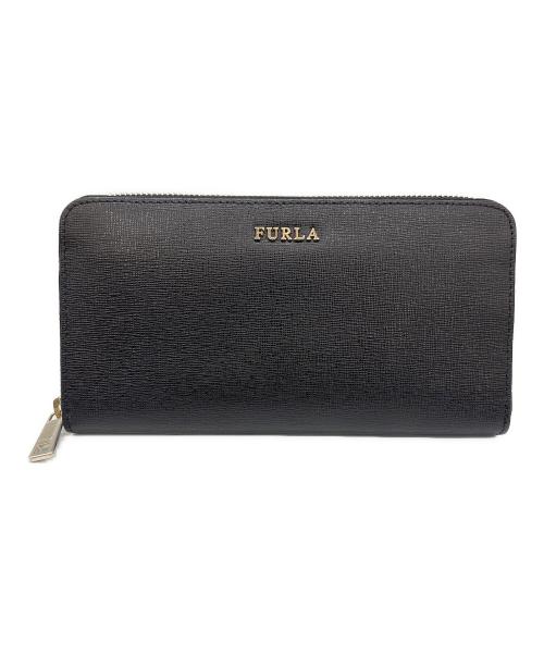 FURLA（フルラ）FURLA (フルラ) ラウンドファスナー長財布 ブラックの古着・服飾アイテム