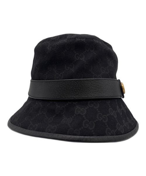 GUCCI（グッチ）GUCCI (グッチ) GGキャンバス バケットハット ブラックの古着・服飾アイテム