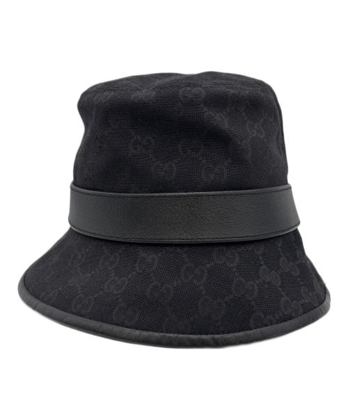 GUCCI（グッチ）GUCCI (グッチ) GGキャンバス バケットハット ブラックの古着・服飾アイテム