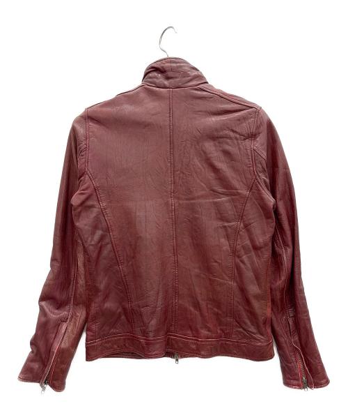 Liugoo Leathers（リューグーレザーズ）Liugoo Leathers (リューグーレザーズ) ラムレザーライダースジャケット レッド サイズ:Mの古着・服飾アイテム