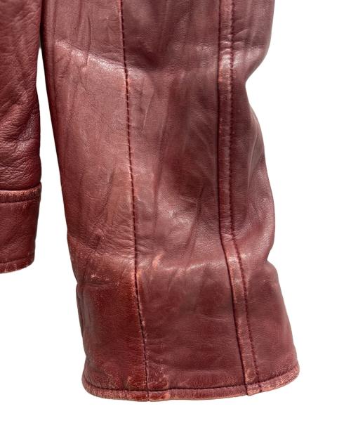 Liugoo Leathers（リューグーレザーズ）Liugoo Leathers (リューグーレザーズ) ラムレザーライダースジャケット レッド サイズ:Mの古着・服飾アイテム