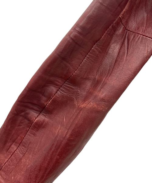 Liugoo Leathers（リューグーレザーズ）Liugoo Leathers (リューグーレザーズ) ラムレザーライダースジャケット レッド サイズ:Mの古着・服飾アイテム