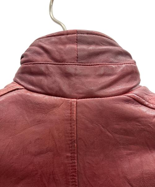 Liugoo Leathers（リューグーレザーズ）Liugoo Leathers (リューグーレザーズ) ラムレザーライダースジャケット レッド サイズ:Mの古着・服飾アイテム