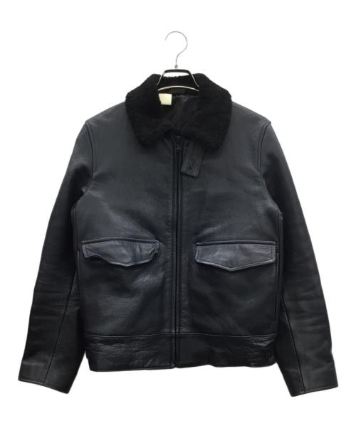 N.HOOLYWOOD（エヌ ハリウッド）N.HOOLYWOOD (エヌ ハリウッド) レザージャケット ネイビー サイズ:38の古着・服飾アイテム