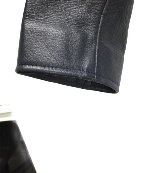 N.HOOLYWOOD（エヌ ハリウッド）N.HOOLYWOOD (エヌ ハリウッド) レザージャケット ネイビー サイズ:38の古着・服飾アイテム