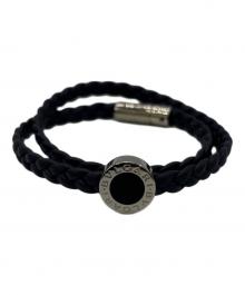 BVLGARI（ブルガリ）の古着「レザーブレスレッド」｜ネイビー