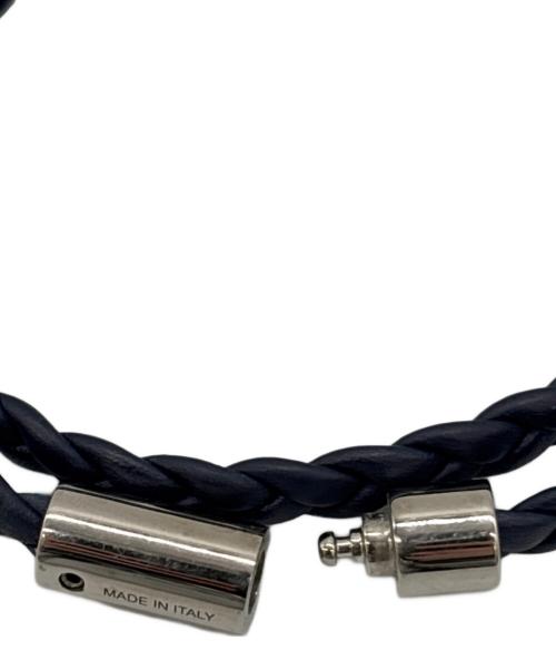 BVLGARI（ブルガリ）BVLGARI (ブルガリ) レザーブレスレッド ネイビーの古着・服飾アイテム