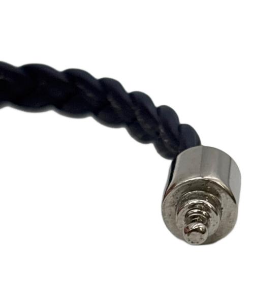 BVLGARI（ブルガリ）BVLGARI (ブルガリ) レザーブレスレッド ネイビーの古着・服飾アイテム