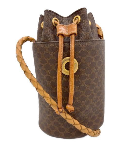 CELINE（セリーヌ）CELINE (セリーヌ) 巾着ショルダーバッグ ブラウンの古着・服飾アイテム