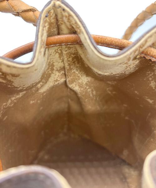 CELINE（セリーヌ）CELINE (セリーヌ) 巾着ショルダーバッグ ブラウンの古着・服飾アイテム