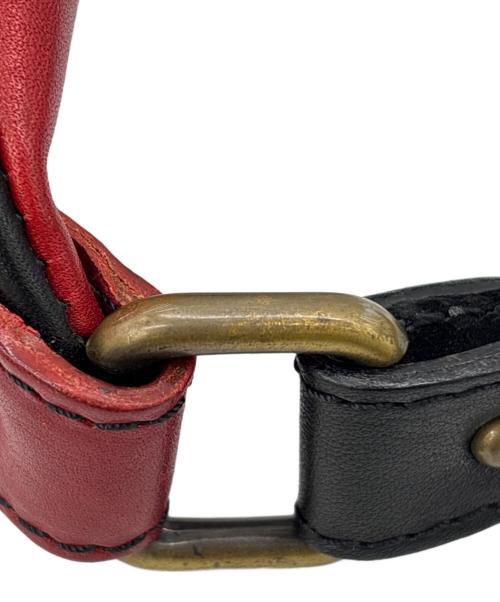 i medici（イ メディチ）I MEDICI (イ メディチ) レザーボディバッグ ブラック×レッドの古着・服飾アイテム