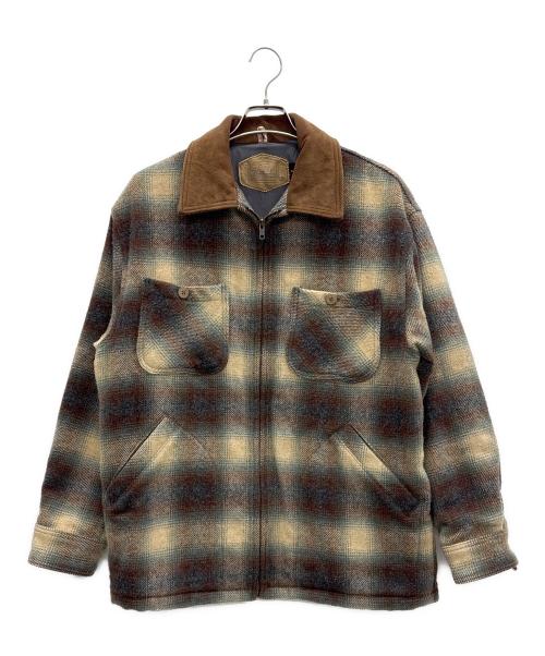 WOOLRICH（ウールリッチ）WOOLRICH (ウールリッチ) ウールジャケット ブラウン×グリーン サイズ:Mの古着・服飾アイテム