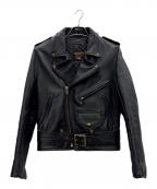 VANSONバンソン）の古着「ダブルライダースジャケット」｜ブラック