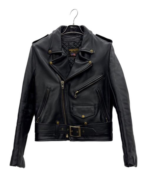 VANSON（バンソン）VANSON (バンソン) ダブルライダースジャケット ブラック サイズ:36の古着・服飾アイテム