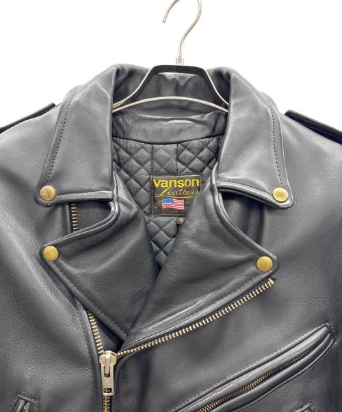 VANSON（バンソン）VANSON (バンソン) ダブルライダースジャケット ブラック サイズ:36の古着・服飾アイテム