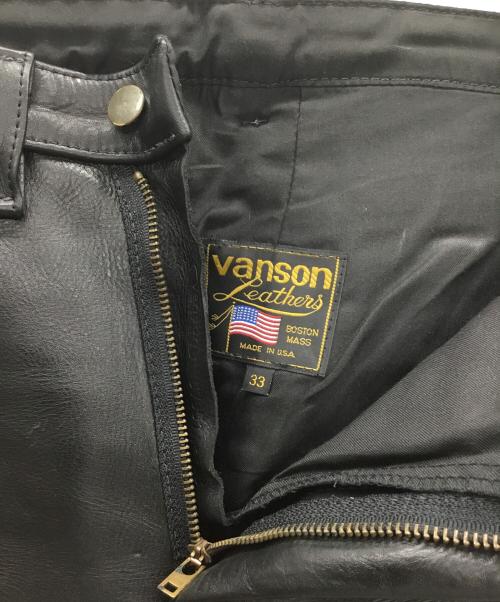 VANSON（バンソン）VANSON (バンソン) ライダースパンツ ブラック サイズ:33の古着・服飾アイテム