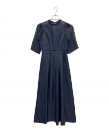 Rire Fete（リルフェテ）の古着「クラシカルジャガードドレス」｜ネイビー