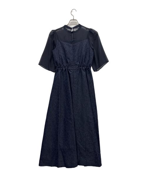 Rire Fete（リルフェテ）Rire Fete (リルフェテ) クラシカルジャガードドレス ネイビー サイズ:38 未使用品の古着・服飾アイテム